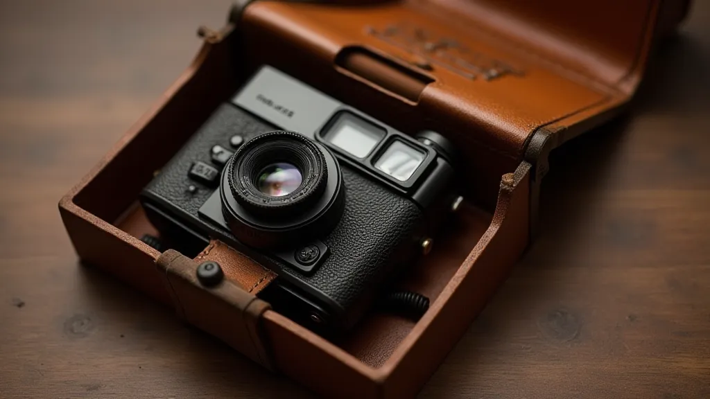 Brownie camera in a leather carrying case