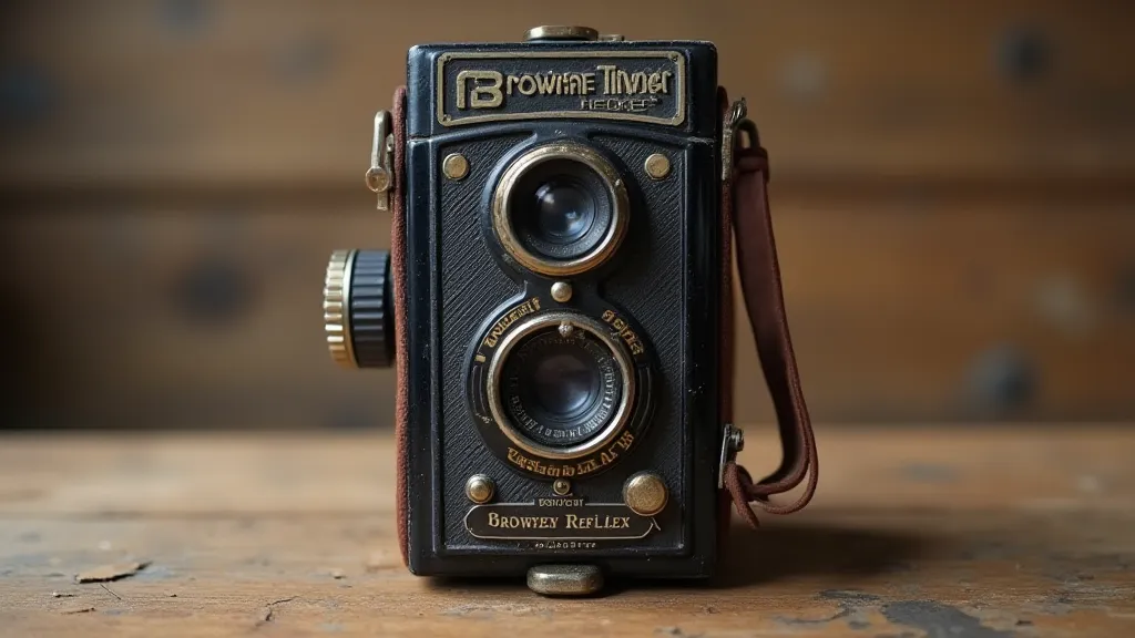 Front view of a Brownie Reflex camera