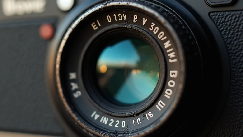Close-up of a Brownie Six camera lens