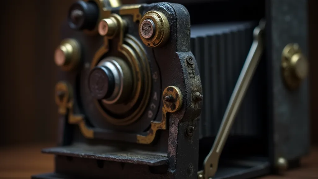 Vintage Brownie camera's shutter mechanism