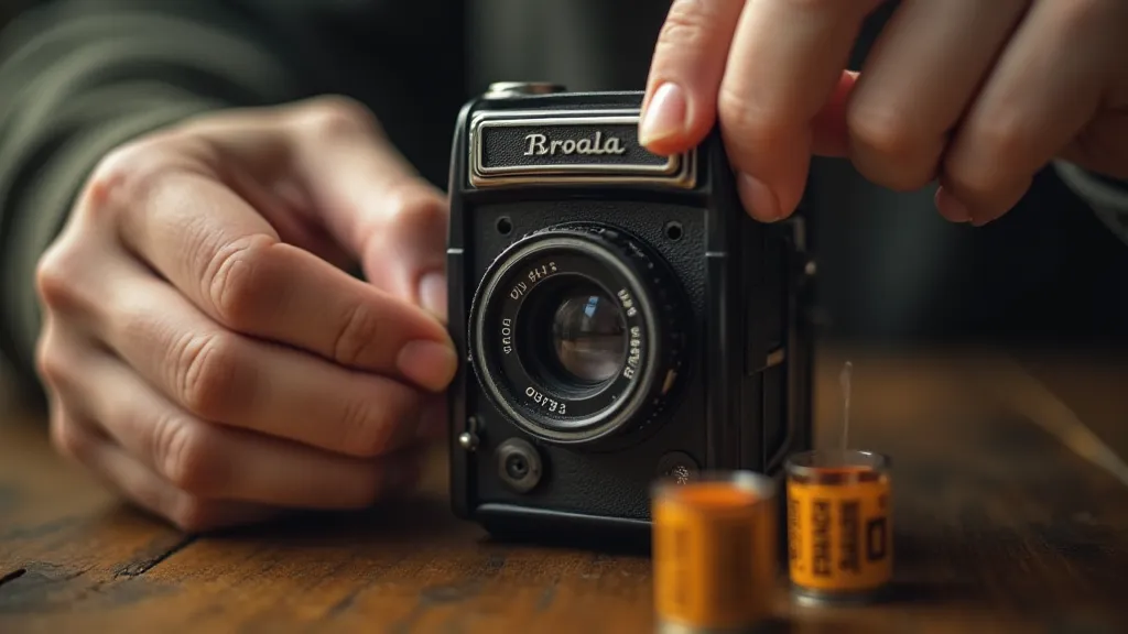 Loading film into Brownie camera