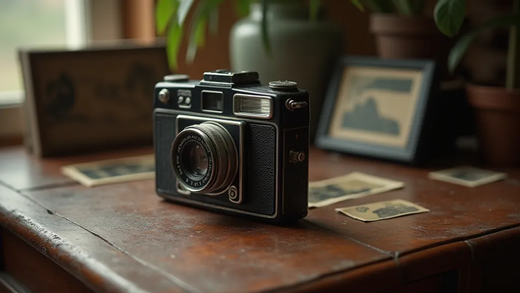 Restored Brownie camera with old photos